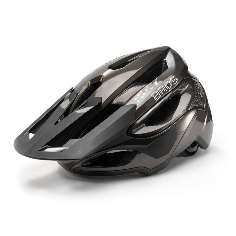 Kask na rower górski z regulowanym daszkiem zapięciem magnetycznym 58-62 cm - tytanowy