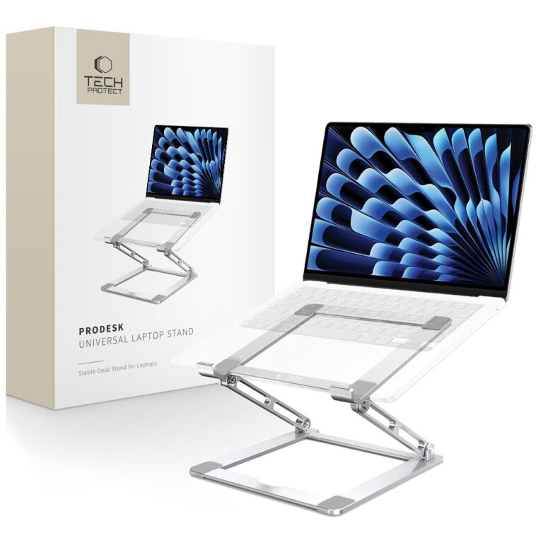 Podstawka uniwersalna rozkładana na laptop do 17'' - srebrna