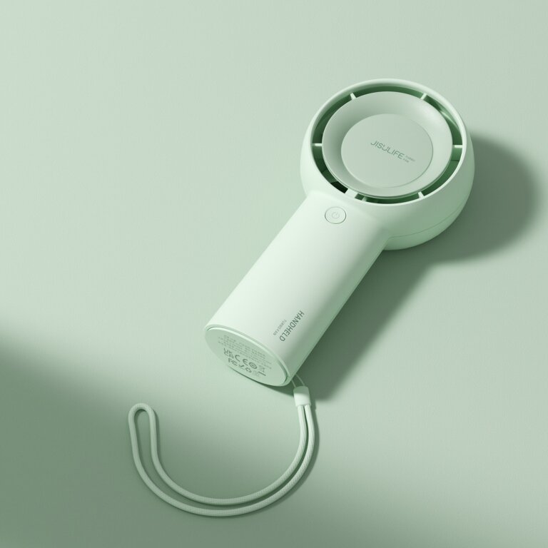 Wentylator ręczny mini dmuchawa przenośny wiatraczek 4000 mAh - zielony (3)