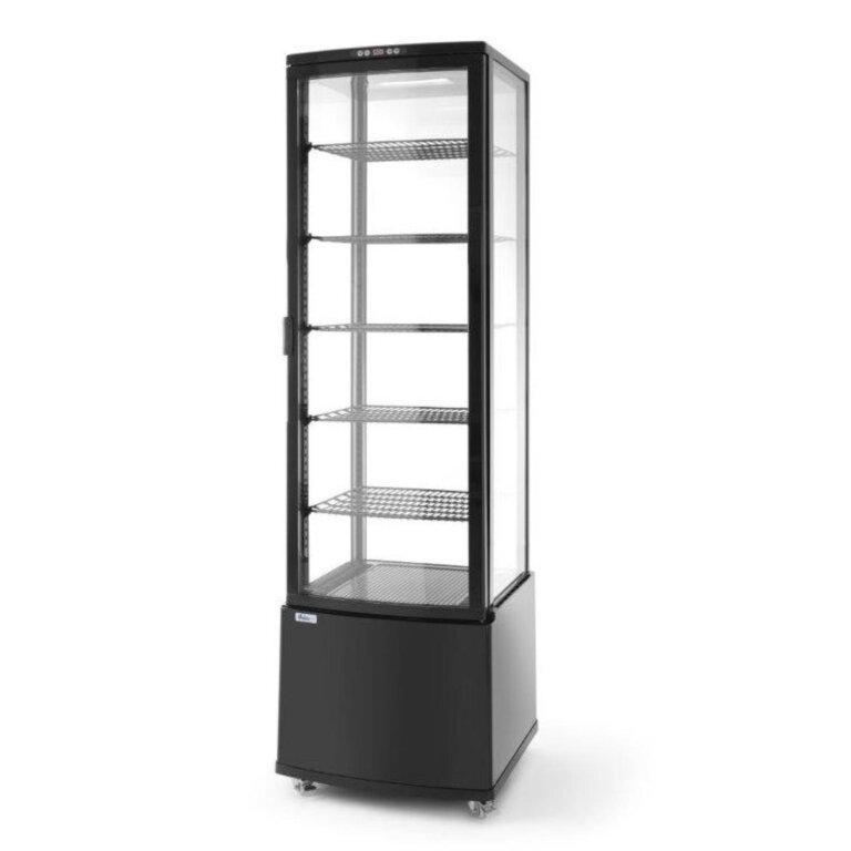 Witryna chłodnicza cukiernicza na kółkach 5 półek 280L LED  - czarna (PO ZWROCIE) (4)