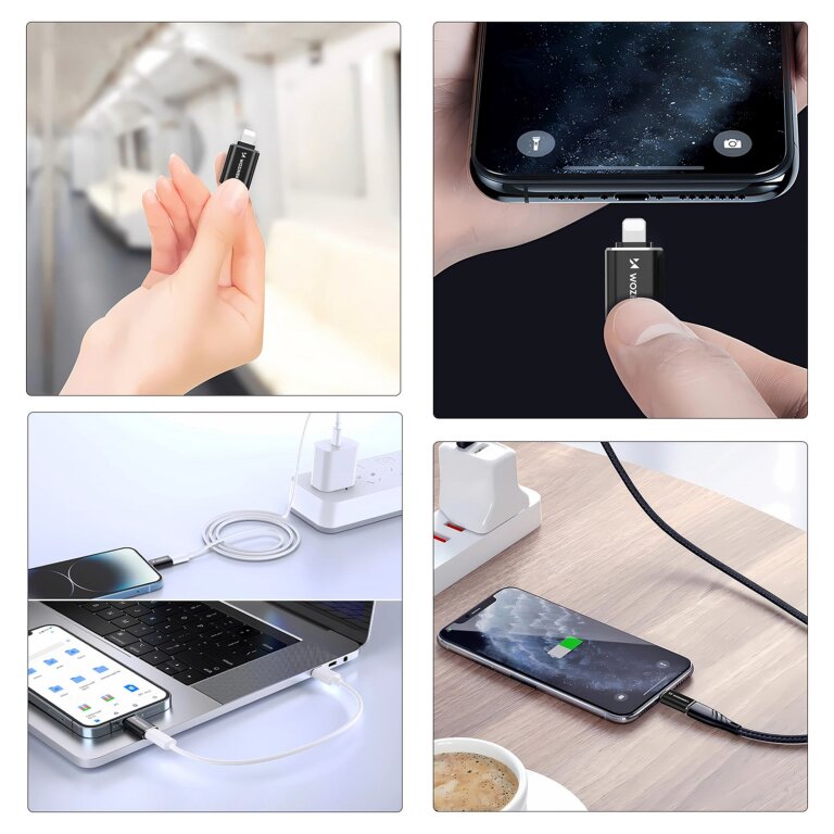 Adapter przejściówka iPhone Lightning - USB-C - czarny (2)