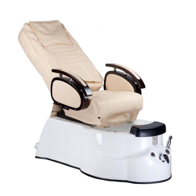 Fotel do pedicure z masażem BR-3820D Kremowy (2)