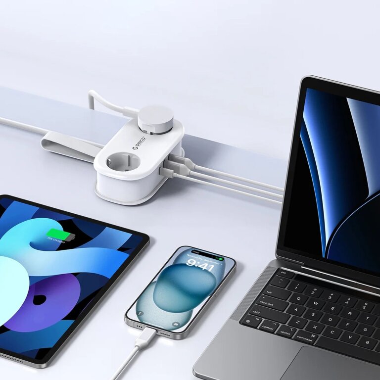 Listwa zasilająca 5w1 AC USB-A USB-C GaN 20W - biała (3)