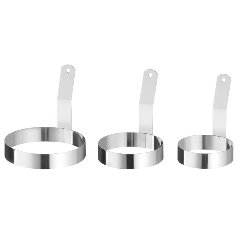 Forma obręcz pierścień z uchwytem do jajek sadzonych STAL śr. 128 mm (2)
