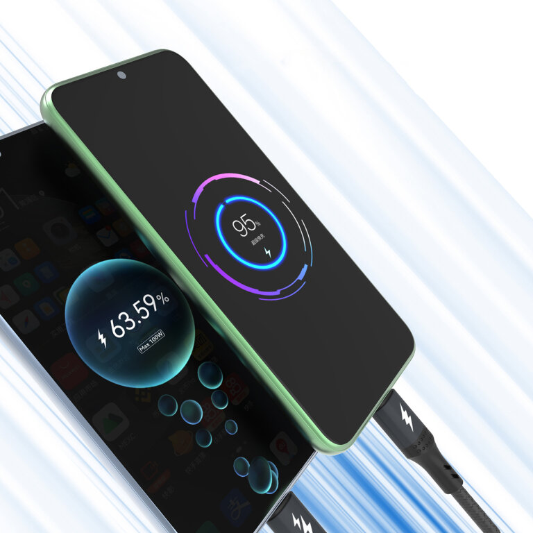 3w1 Kabel przewód 60W USB-A - MicroUSB USB-C iPhone Lightning 1.2m - czarna (3)