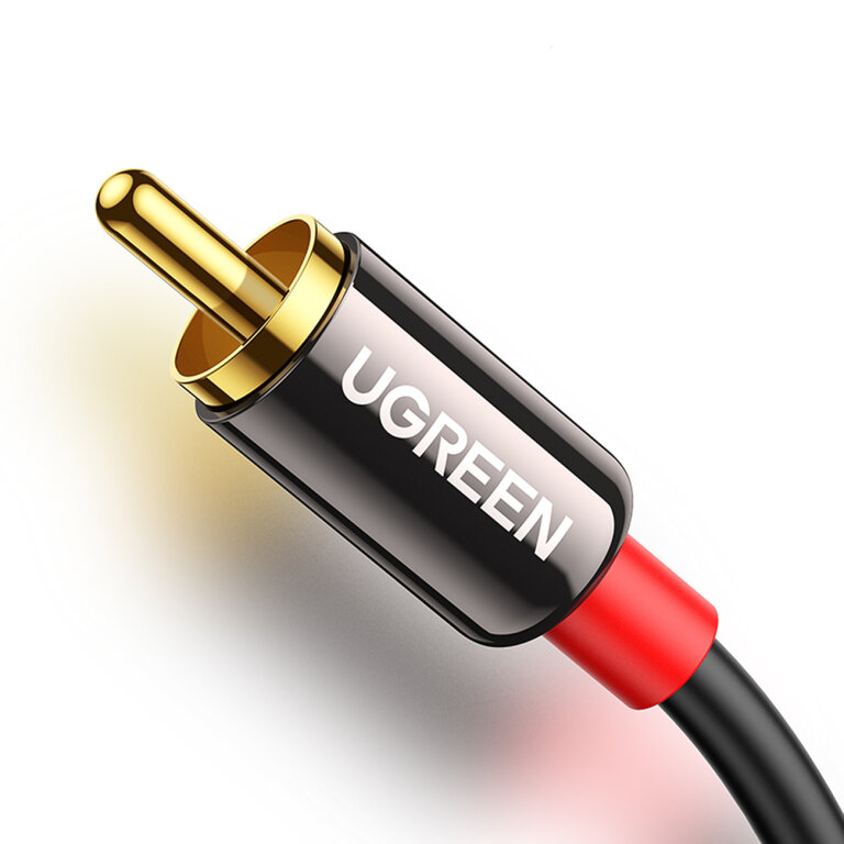 Kabel przewód audio 3.5 mm mini jack - 2x RCA 5m czarny (3)