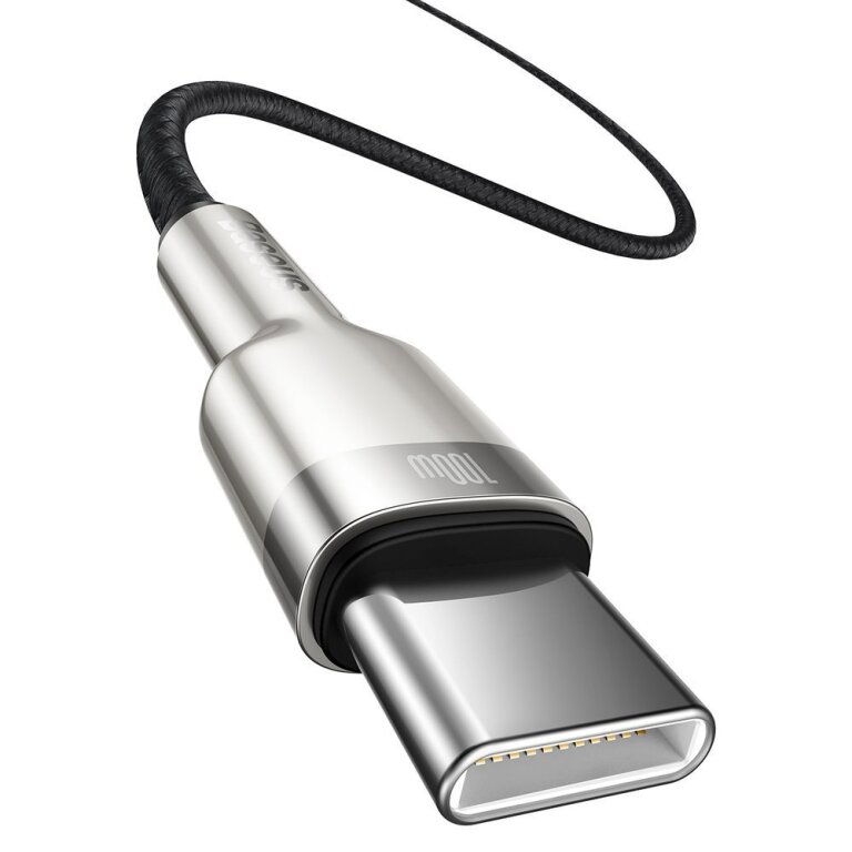 Przewód kabel USB-C - USB-C Cafule Metal Data Power Delivery 100W 2m - czarny (2)