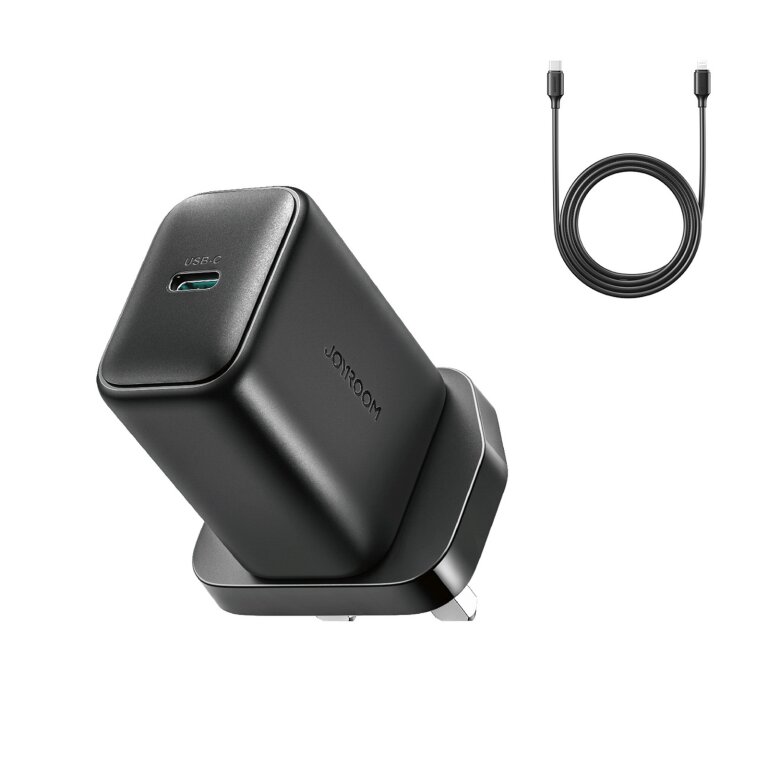 Ładowarka sieciowa z kablem wtyczka Angielska UK USB-C 25W 1m - czarna