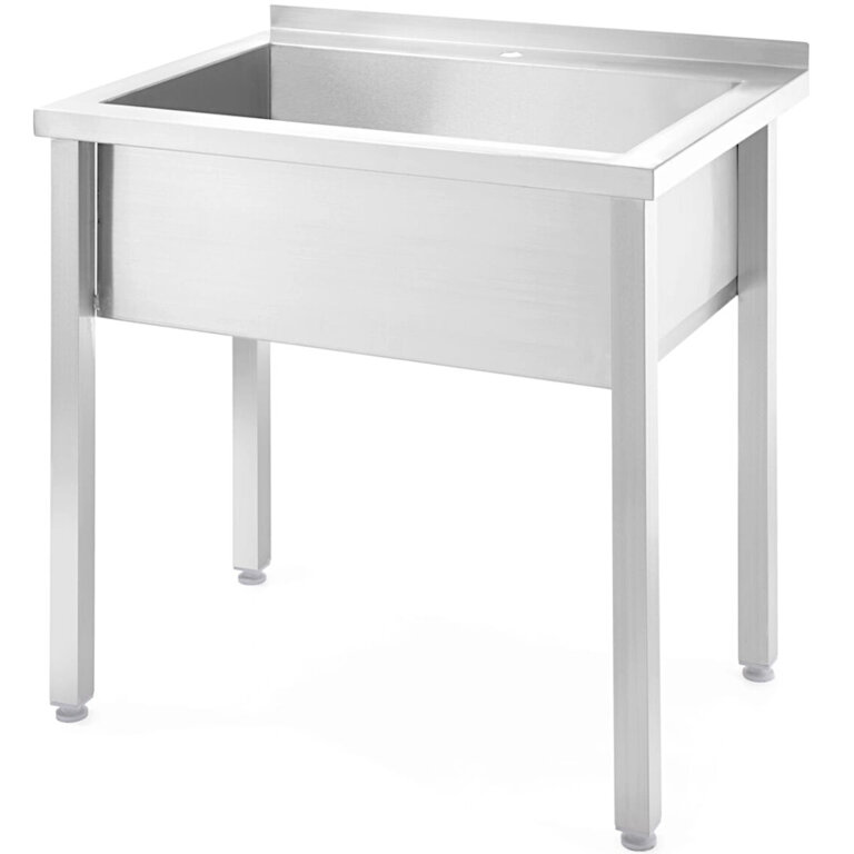 Basen zlew gastronomiczny jednokomorowy spawany Budget Line STAL 800 x 600 x 850 mm - Hendi 816707