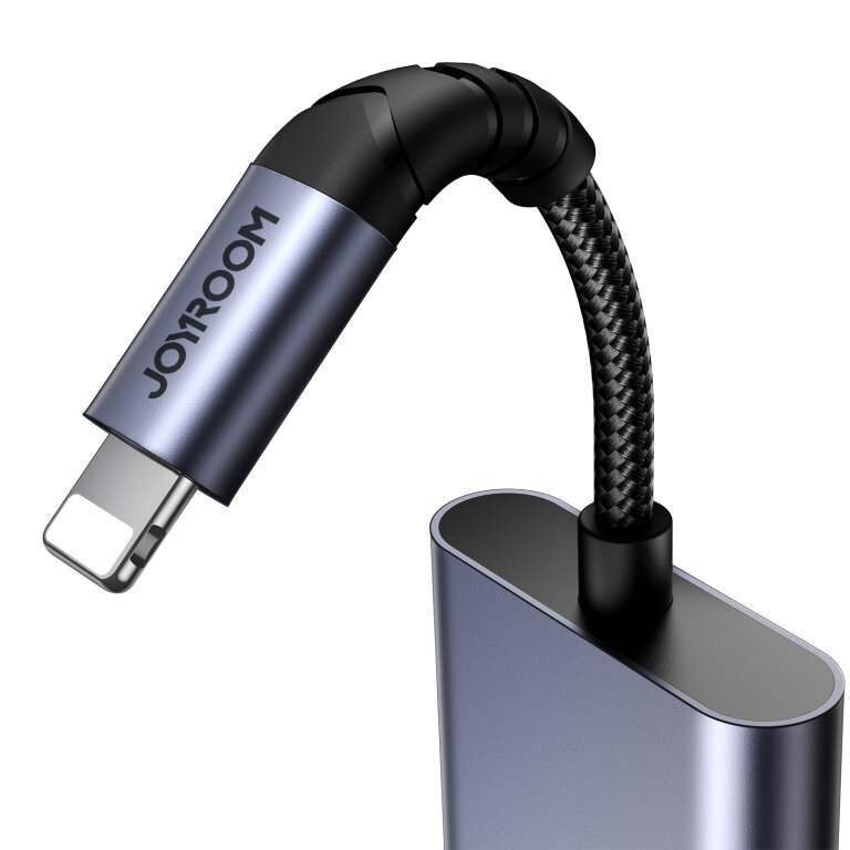 2w1 Adapter przejściówka do iPhone ładowarka + słuchawki Lightning / 2x Lightning czarny (6)