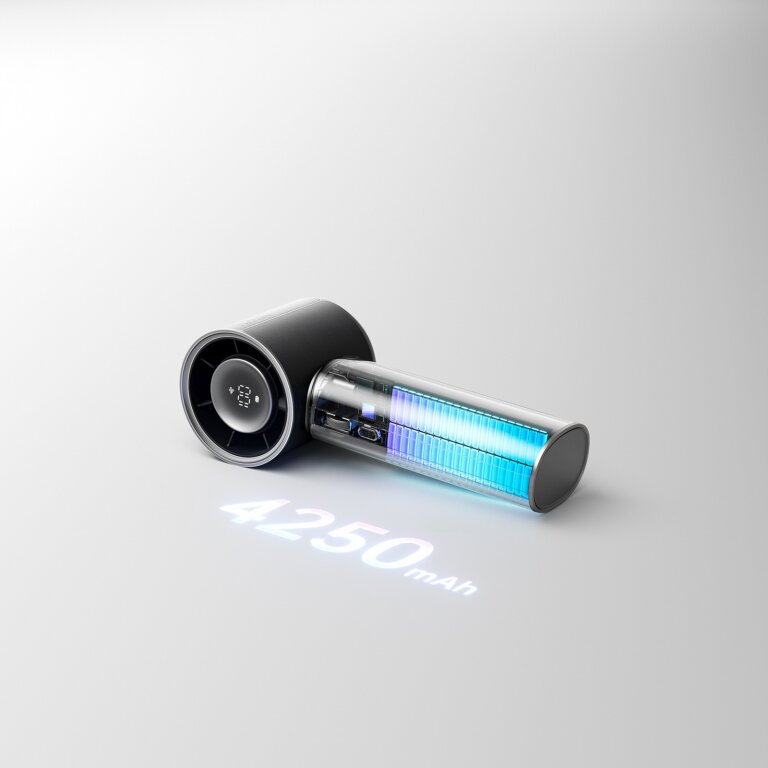 Mini wentylator przenośny wiatraczek dmuchawa 4250 mAh USB-C - czarny (5)