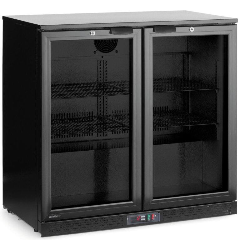 Lodówka chłodziarka barowa na napoje 2-drzwiowa LED 158 l 160 W 90x53x87 cm