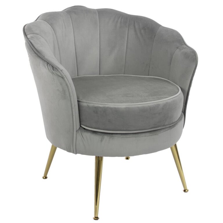 Fotel tapicerowany LUGANO BX-LE69 szary velvet